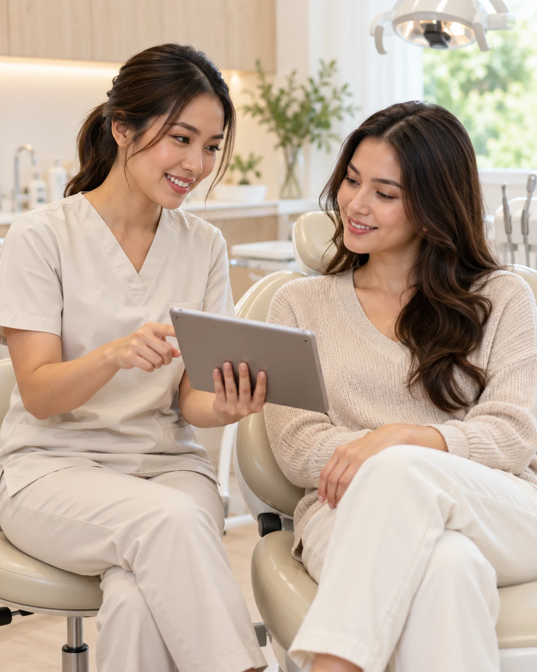 A welcoming dentist taking time to explain treatment